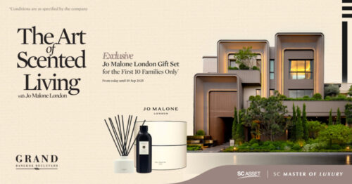SC Asset x Jo Malone London เปิดประสบการณ์ความหรูหราผ่านกลิ่นหอมและการออกแบบบนคฤหาสน์หรู Grand Bangkok Boulevard 15 ทำเลศักยภาพ เอกสิทธิ์เพียง 10 ครอบครัว พร้อมเซ็ทของขวัญมูลค่ารวมกว่า 300,000 บาท*