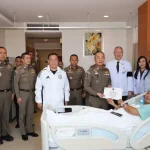 “บิ๊กอ้อ”เดินทางเข้าเยี่ยมและให้กำลังใจ ด.ต.อนุสรณ์ เอ็งพังศรี ณ โรงพยาบาลตำรวจ